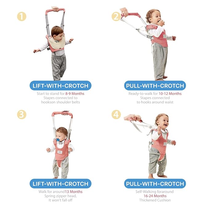 Baby Walking Harness-Handheld Assistant Belt- Toddler Infant Walking Aid - Image 8