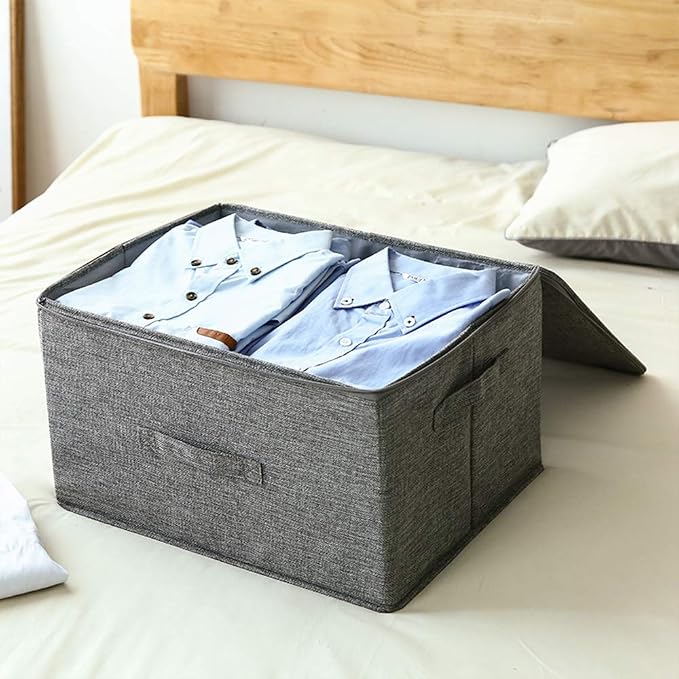 ANMINY Storage Bins with Zipper Lids 36 Qt Lidded Fabric Storage Boxes Baskets - Image 6