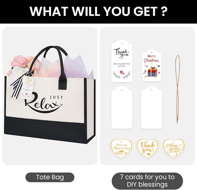 BAGAIL Initial Tote Bag, Personalized Birthday Gifts - Image 2