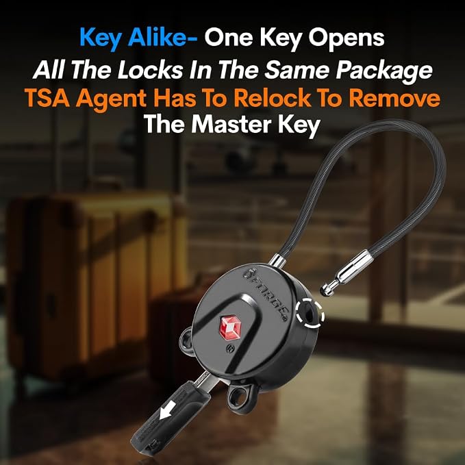 Forge TSA Approved Luggage Locks Ultra-Secure Dimple TSA006 Key Travel Locks - Image 5