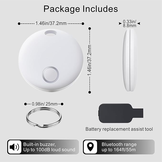 Air Tracker 4 Pack, Smart Bluetooth Tracker Works - Image 8