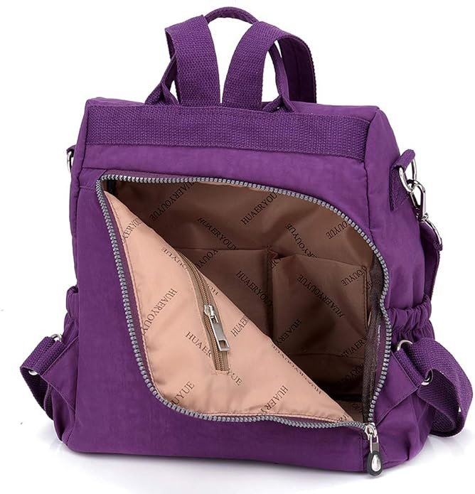 MINTEGRA Women Shoulder Backpack Multi-Pocket Nylon Purse Large Capacity - Image 5