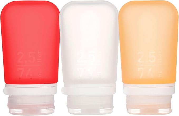 humangear GoToob+ 3-Pack | Refillable Silicone Travel Bottle | Locking Lid | by humangear