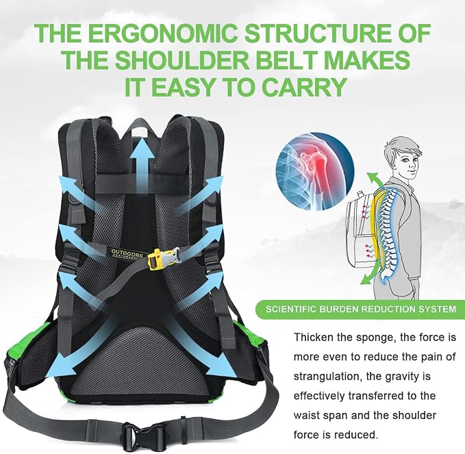 INOXTO lightweight Hiking Backpack 35L/40L Hiking Daypack - Image 2