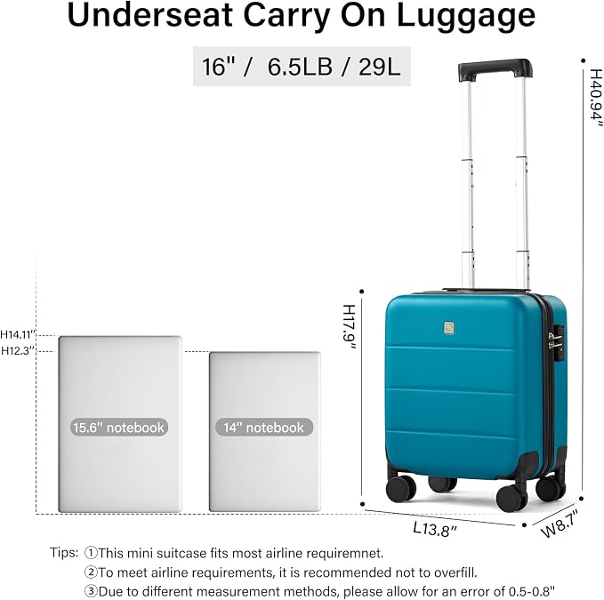 Hanke 16 Inch Underseat Carry On Luggage - Image 3