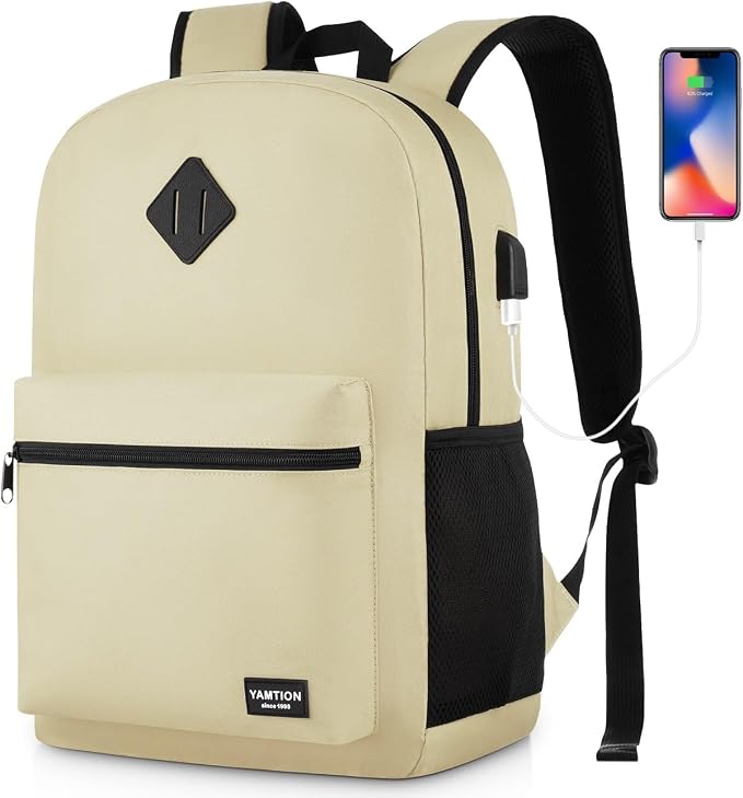 School Backpack, Unisex Classic Bookbag Teens Schoolbag by YAMTIONBAGS