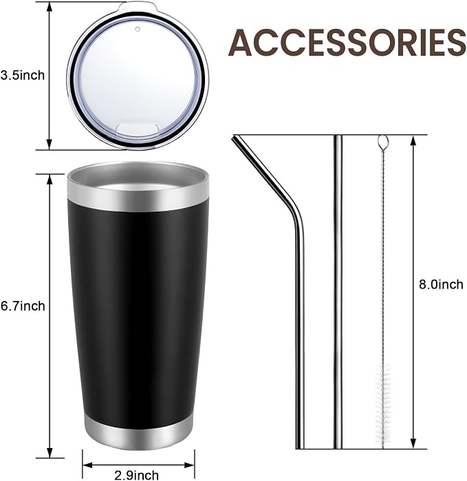 MEWAY 20oz Tumbler Cup Double Wall Vacuum Insulated Travel Mug Bulk, Stainless - Image 9