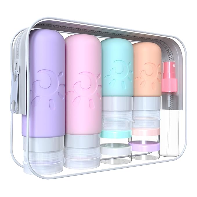 18 Pack travel Bottles for Toiletries, TSA Approved Silicone Travel Containers by ZAFIT