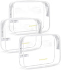 BAGSMART Clear Toiletry Bag, 3 Packs TSA Approved Water Resistant Quart Size by BAGSMART