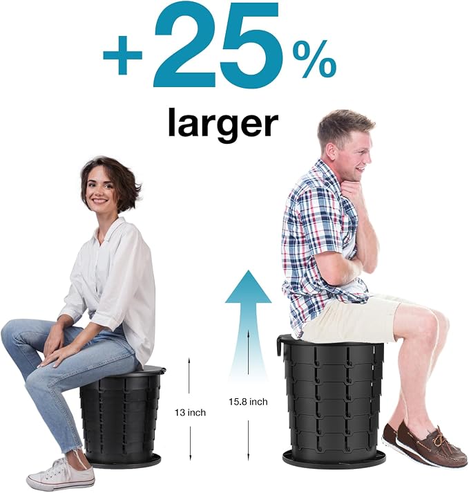 TRIPTIPS Upgrade Retractable Portable Toilet Travel Toilet Adjustable Height - Image 2