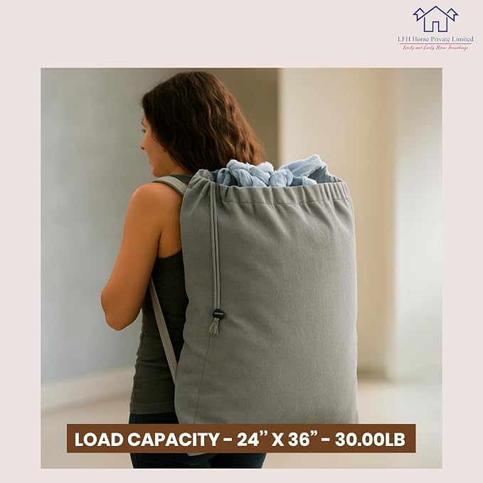 LFH Home Cotton Canvas Extra Large Laundry Bag - Image 5