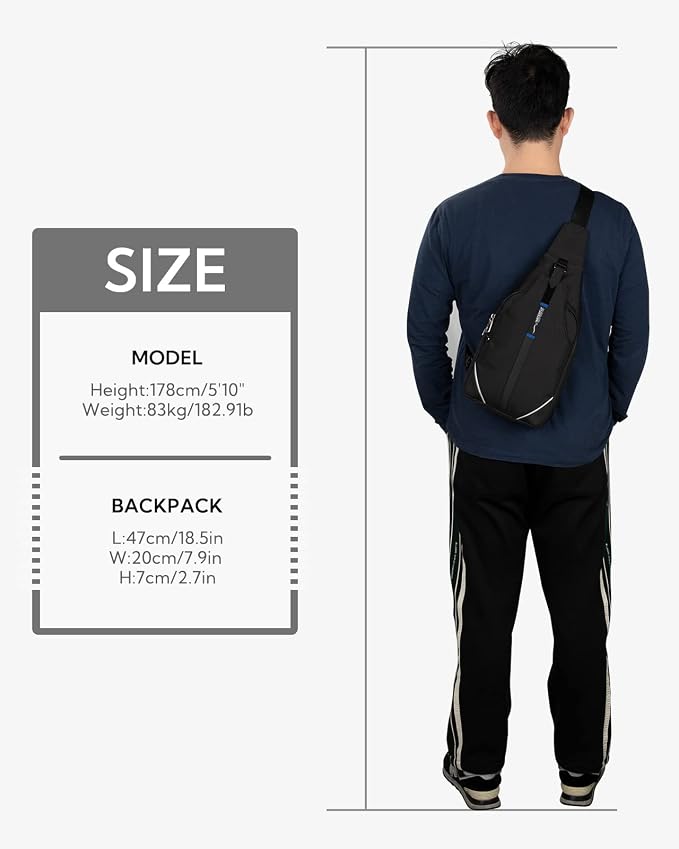 WATERFLY Small Crossbody Sling Backpack Anti Theft Backpack - Image 9