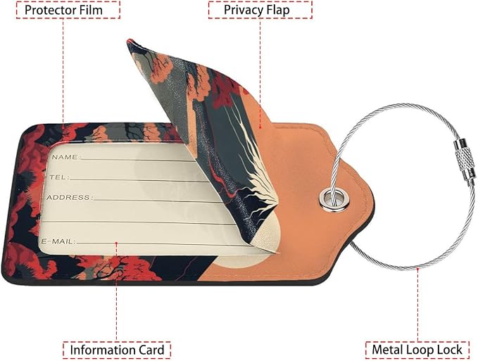 Mount Fuji 2-Pcs Premium Leather Tags - Image 2