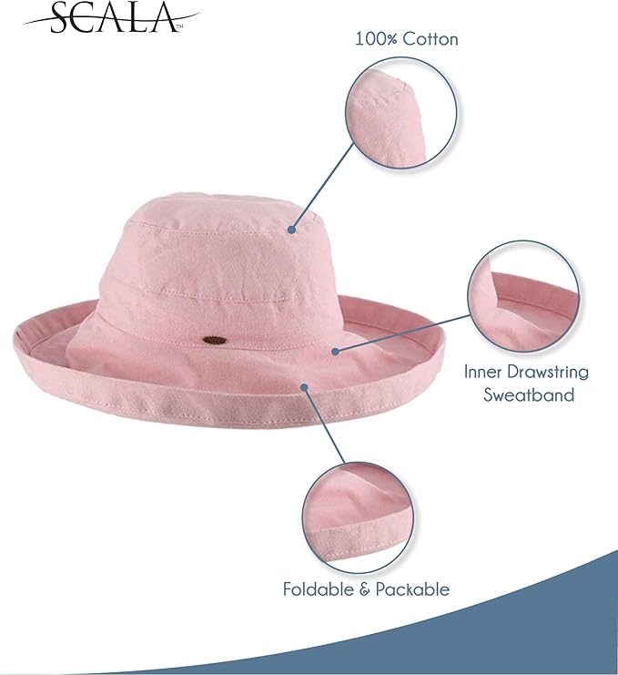 Scala Women's Cotton Hat with Inner Drawstring and Upf 50+ Rating - Image 2