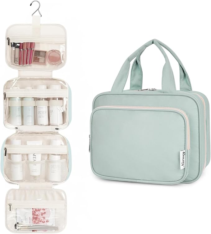 Narwey Hanging Toiletry Bag for Women Travel Makeup Bag Organizer Toiletries - Image 2