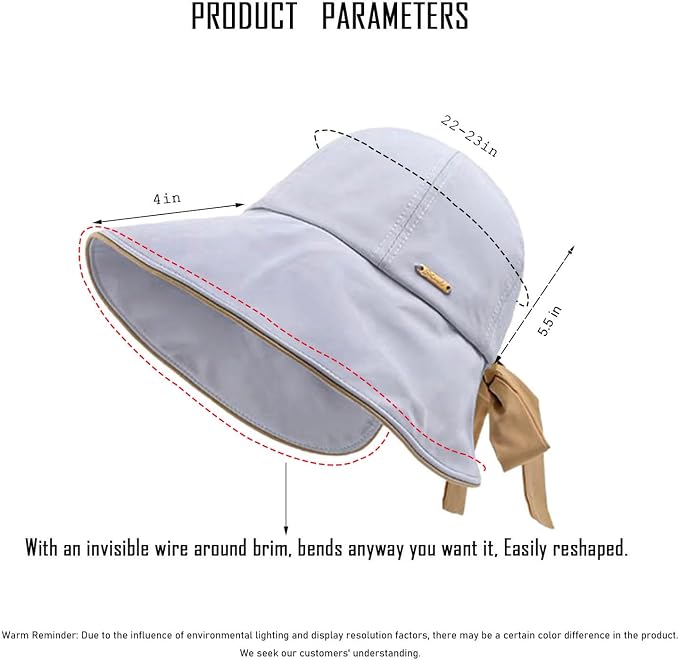 Wide Brim Hats for Woman Foldable Hats Sun Hats for Women uv Protection Bowknot - Image 6
