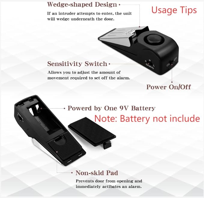 EMDMAK Door Stop Alarm with 120DB Siren Door Stop - Image 2