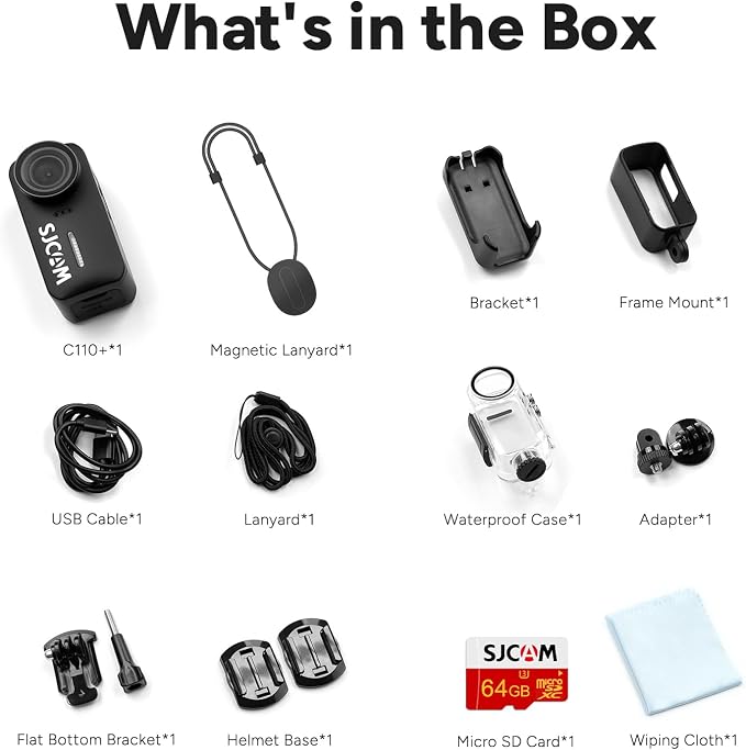 SJCAM C110Plus Magnetic Combo, 4K POV Pocket Action Camera, 170° FOV Video - Image 5