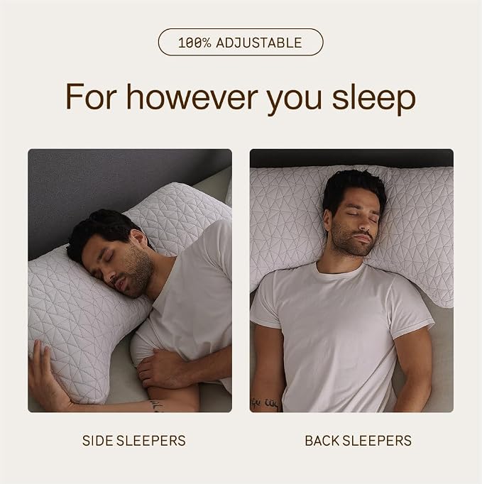 Coop Home Goods Original Crescent Adjustable Pillow, Queen Bed Pillows - Image 3