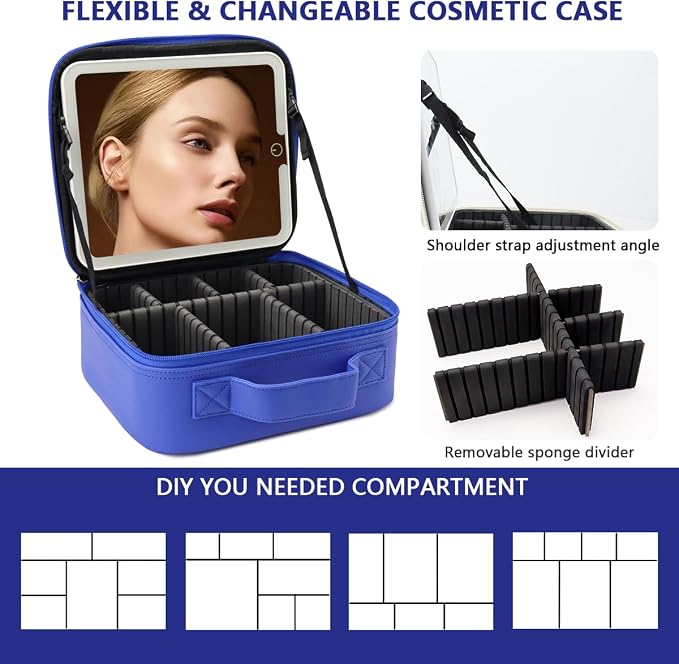 Travel Makeup Bag for Makeup Artists Large Makeup Case, - Image 2