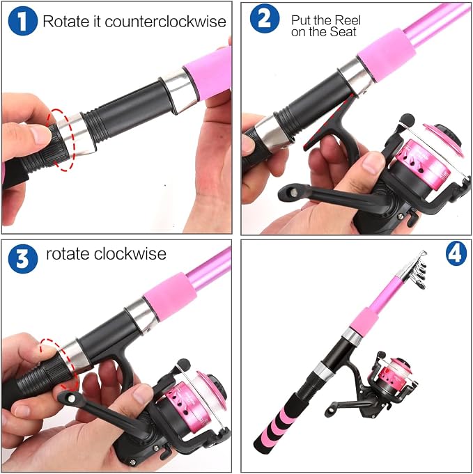 Collapsible Telescopic Fishing Rod and Reel Combo Push Button Small Fishing - Image 3