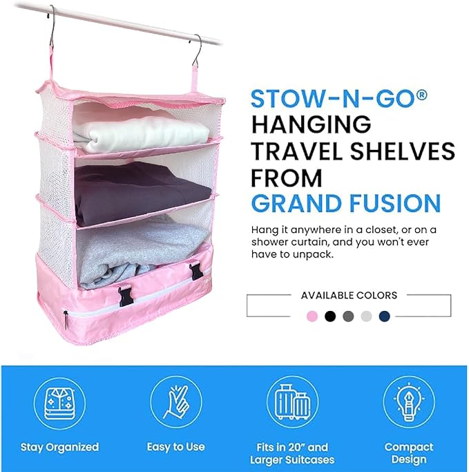 Grand Fusion Stow-N-Go Travel Luggage Organizer – Portable Hanging Travel - Image 8