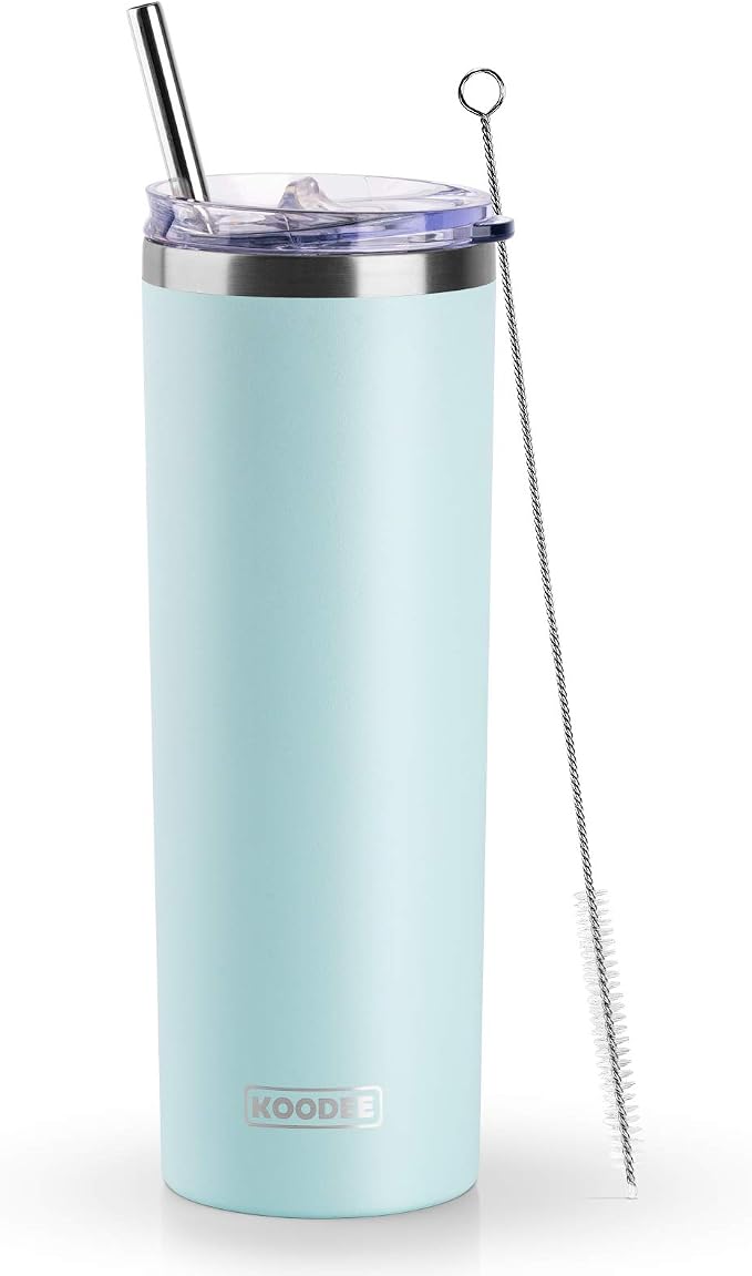 koodee 20 oz Stainless Steel Skinny Tumbler Double Wall Insulated Slim Water by koodee
