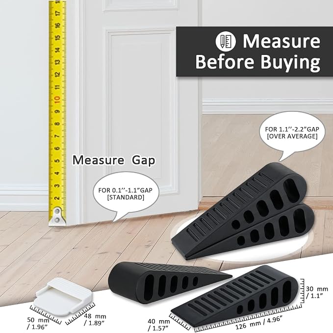 JQK Rubber Door Stopper Wedge, Wooden Floor, DSB61-BK-P4 - Image 2