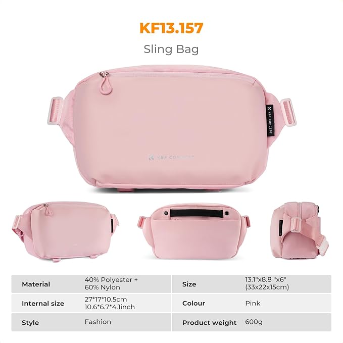 K&F Concept 2 in 1 Sling Bag Everyday Shoulder Bag & Multifunction Photography - Image 7