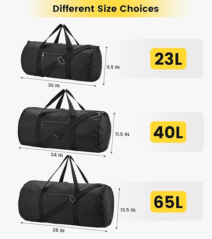 Vorspack Duffel Bag 20-24-28 Inches Foldable Gym Bag - Image 3