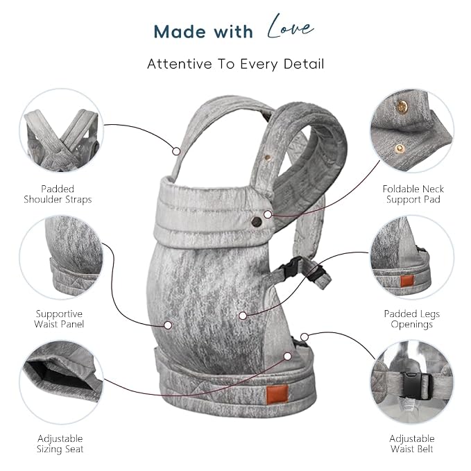 Baby Carrier for Newborn to Toddler, 7-35 lbs Weight Capacity, Ergonomic - Image 5