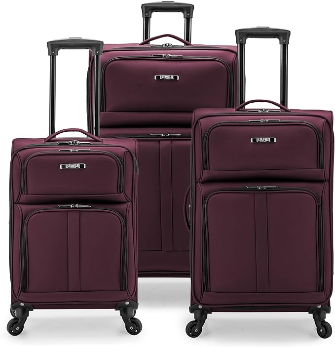 U.S. TRAVELER Anzio Softside Expandable Spinner Luggage, 3-Piece Set by USTraveler