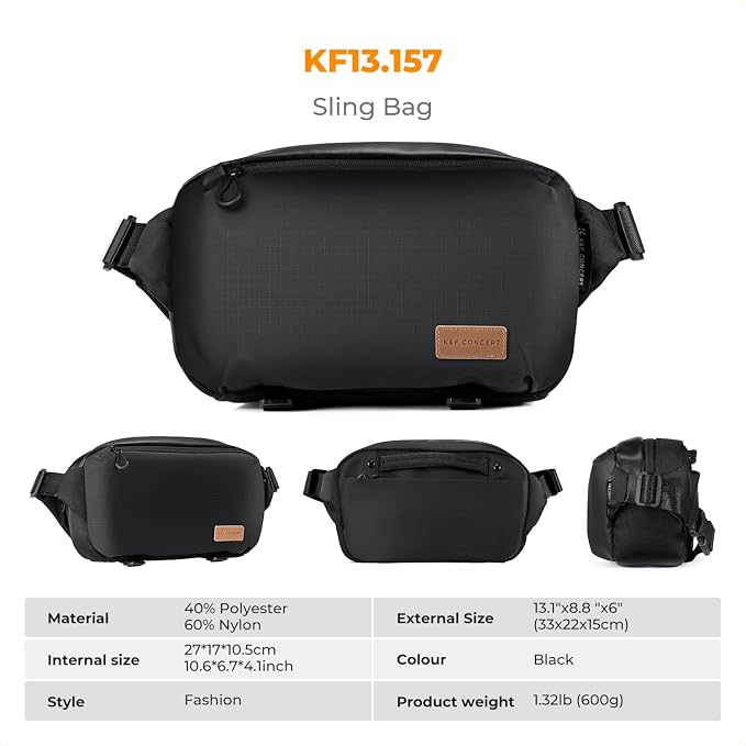 K&F Concept 2 in 1 Sling Bag Everyday Shoulder Bag & Multifunction Photography - Image 8