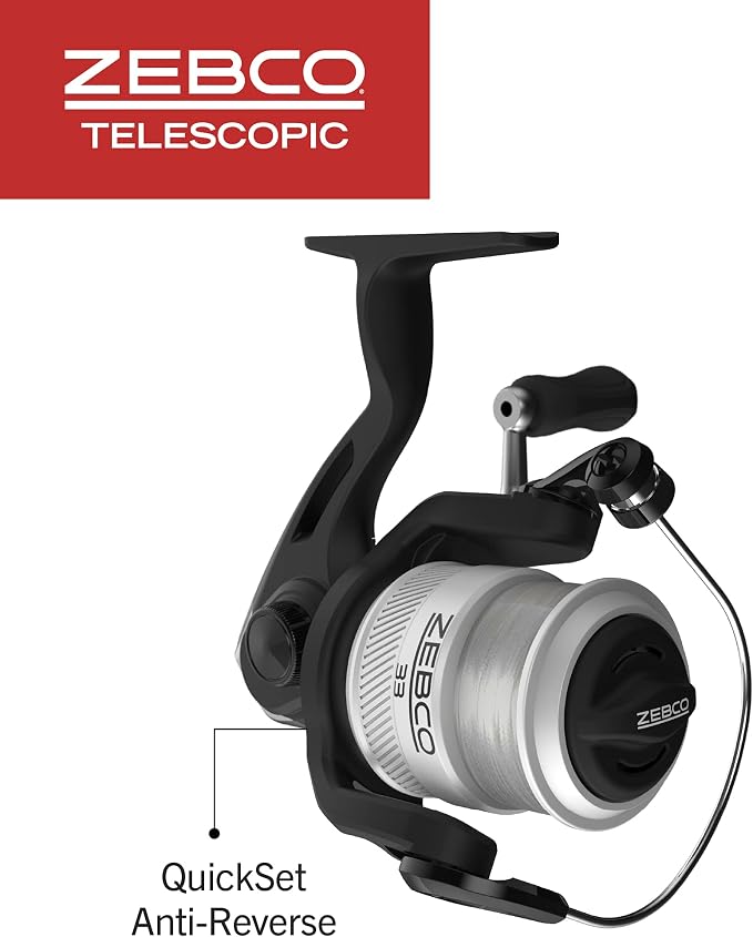 Zebco 33 Spinning Reel and Telescopic Fishing Rod Combo - Image 4