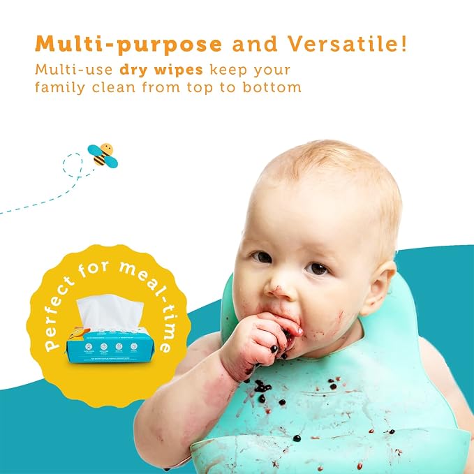 100% Pure Cotton Dry Wipes | 600 Count | Use Wet or Dry | Soft & Sensitive | - Image 4