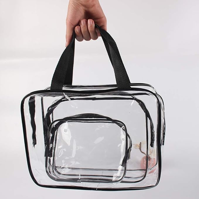 Hedume Set of 9 Clear Makeup Bags, TSA Approved Clear Toiletry Bag Set - Image 6