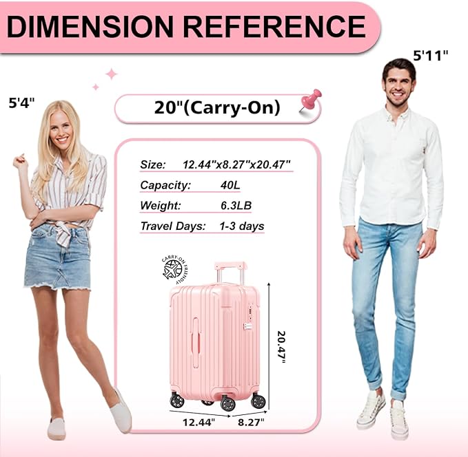 Krute Carry on Luggage 20 Inch USB Suitcases - Image 2