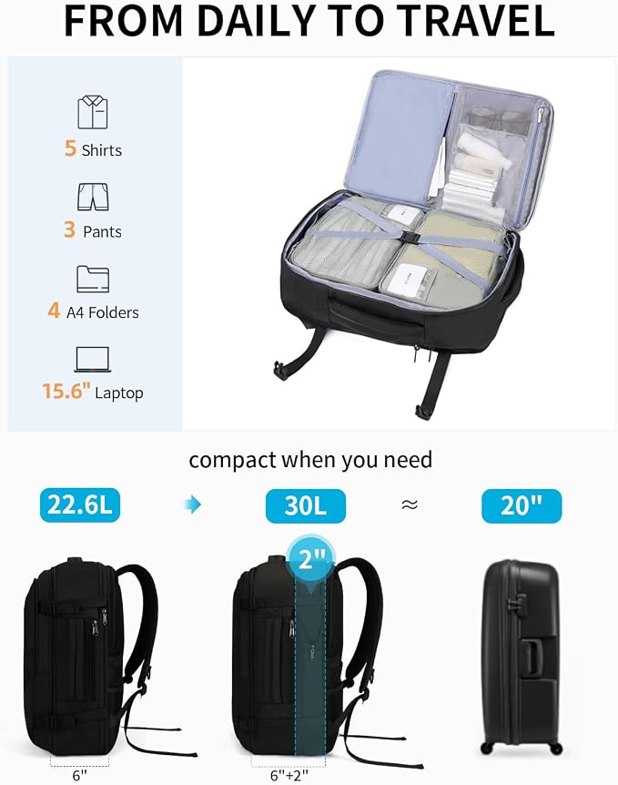 ECOHUB 30L Carry on Travel Backpack - Image 3