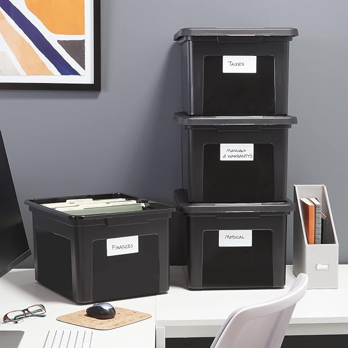 STAPLES Hanging File Folder Box, Storage Bin Organizer, Snap Lid, Letter & - Image 7