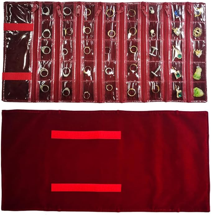 Travel Jewelry Roll Bag Portable Organizer Pouch by SCIKHEFT