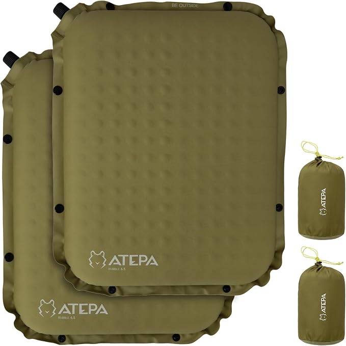 ATEPA Inflatable Stadium Seat Cushion, Self-Inflating Memory Foam Stadium Seats by ATEPA