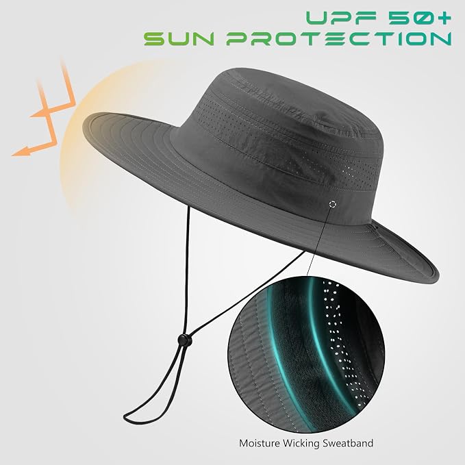 UPF 50+ Foldable Brim Water-Resistant Sun Bucket Hat - Image 3