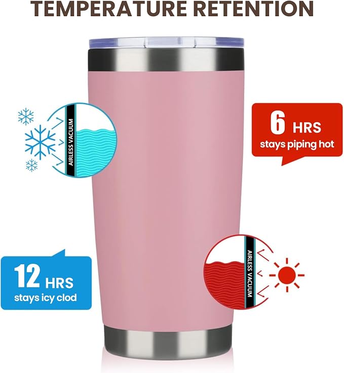 MEWAY 20oz Tumbler 4 Pack Double Wall Vacuum Insulated Travel Mug Bulk - Image 6