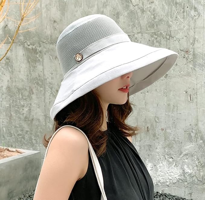 Women Wide Brim Sun Hats Metal Wired Edge Summer UV Protection Beach Fishing Hat - Image 4