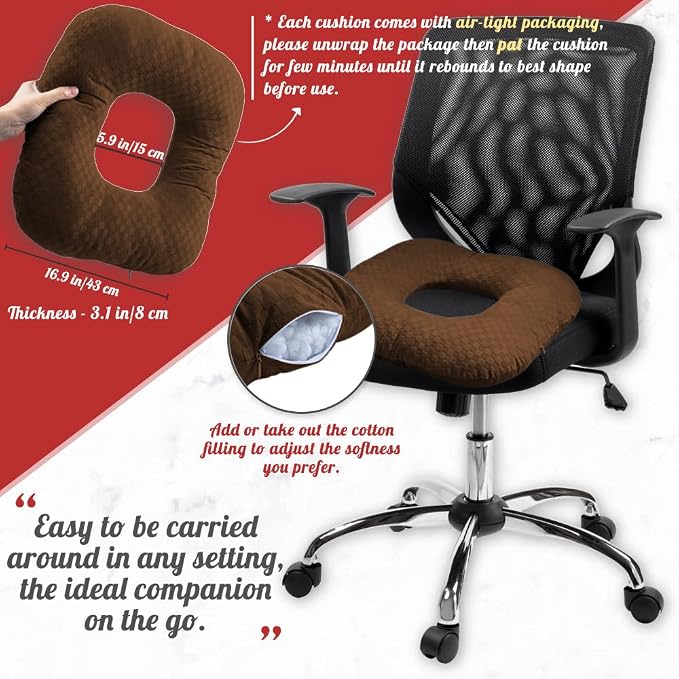 Stuffed Donut Pillow Seat Cushion | - Image 6