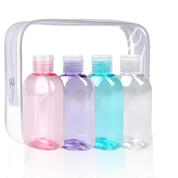 Cosywell Travel Bottles 4pcs 3.4oz Shampoo Containers TSA Approved Leak Proof by Cosywell