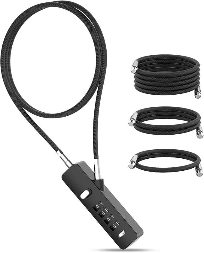 Combination Lock, 4-Digit Steel Cable Locks by BiceNoning