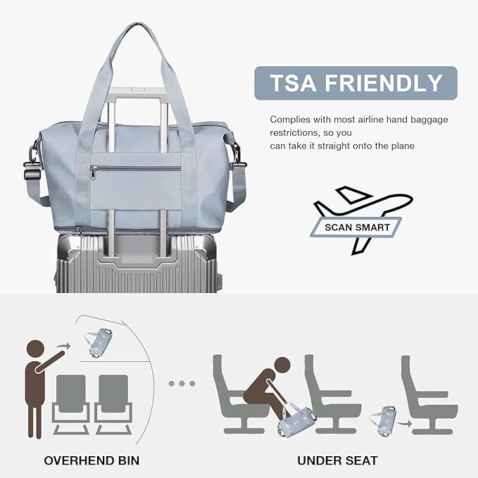 Travel Duffel Bag, Sports Tote Gym Bag, Shoulder Weekender Overnight Bag - Image 5