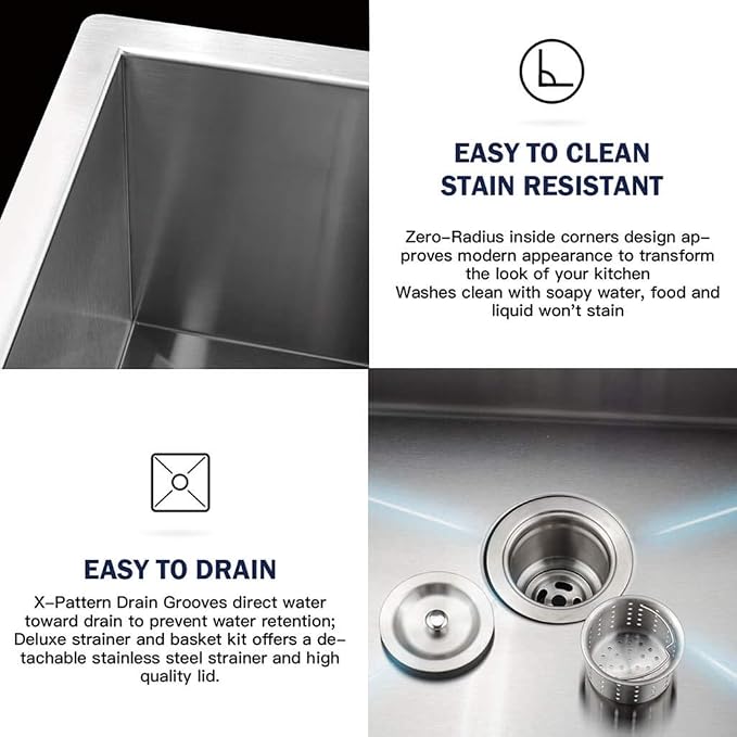 TORVA 32-Inch Undermount Kitchen Sink, Premium 304 Stainless Steel Bar Sink - Image 6