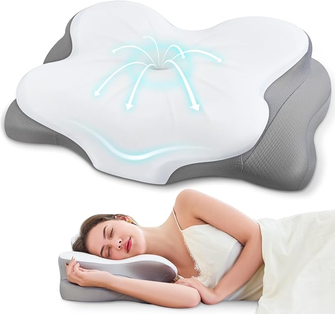 Cervical Neck Pillow, Ergonomic Memory Foam Pillows by FyovaHome